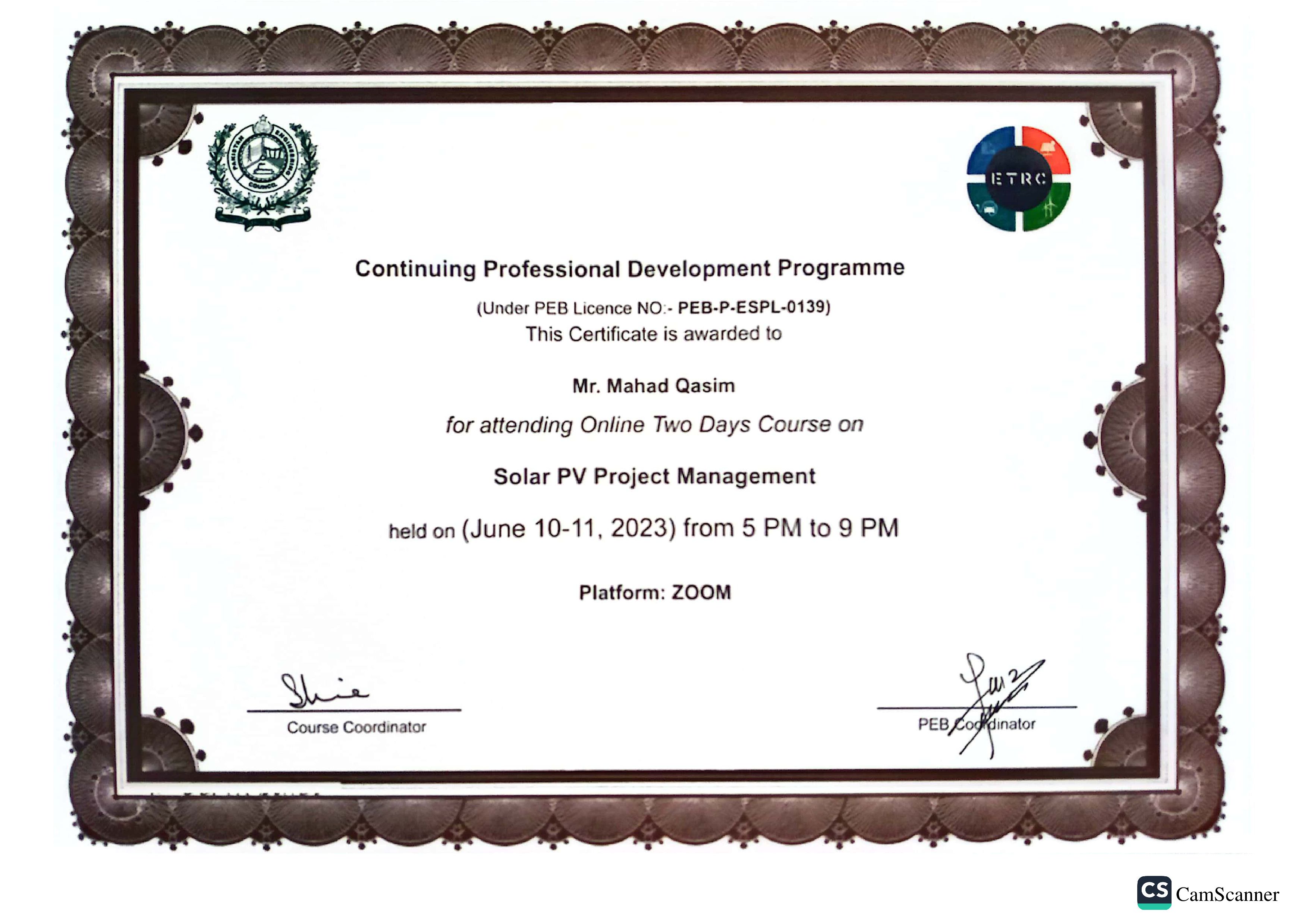 Solar PV Project Management